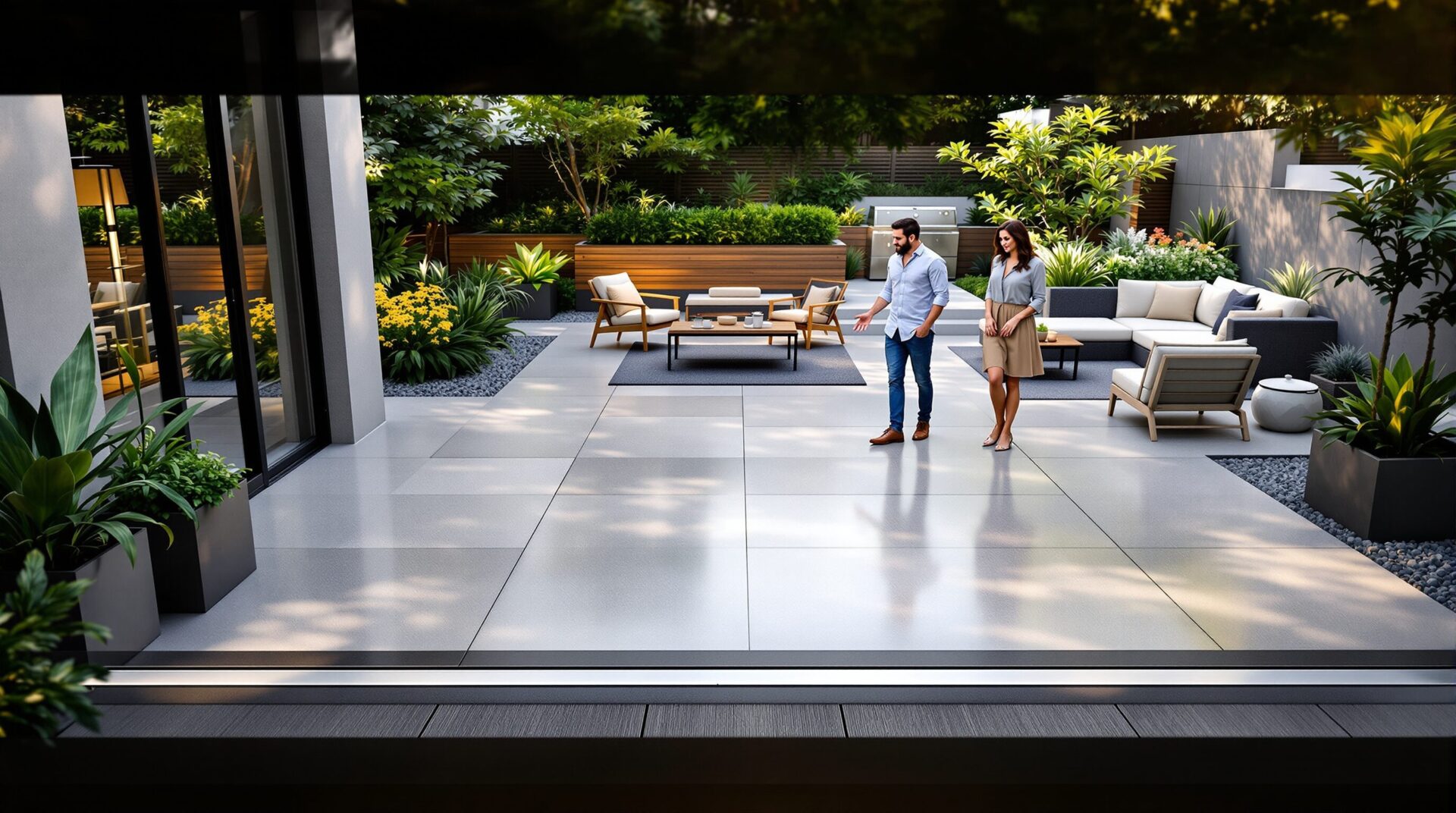 terrasse en beton cire