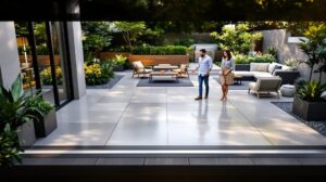 terrasse en beton cire