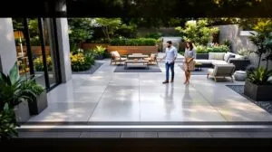 terrasse en beton cire