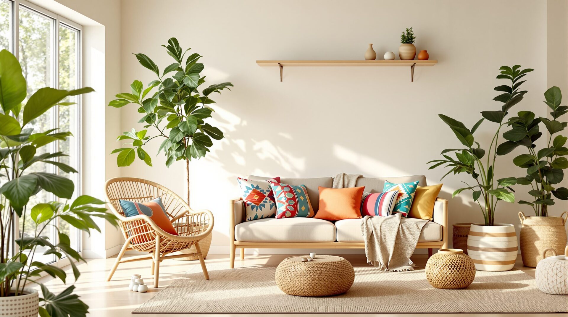 Inspirations pour un intérieur bohème : couleurs et matières naturelles