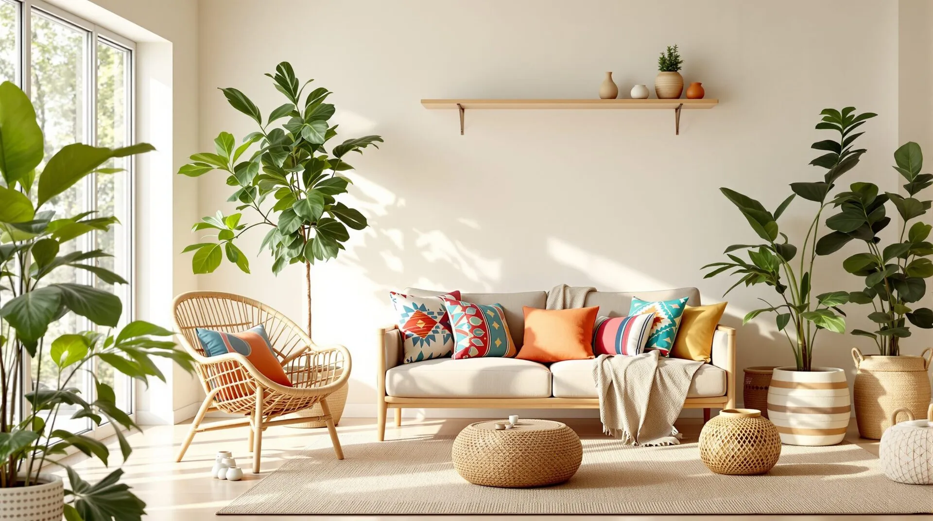 Inspirations pour un intérieur bohème : couleurs et matières naturelles