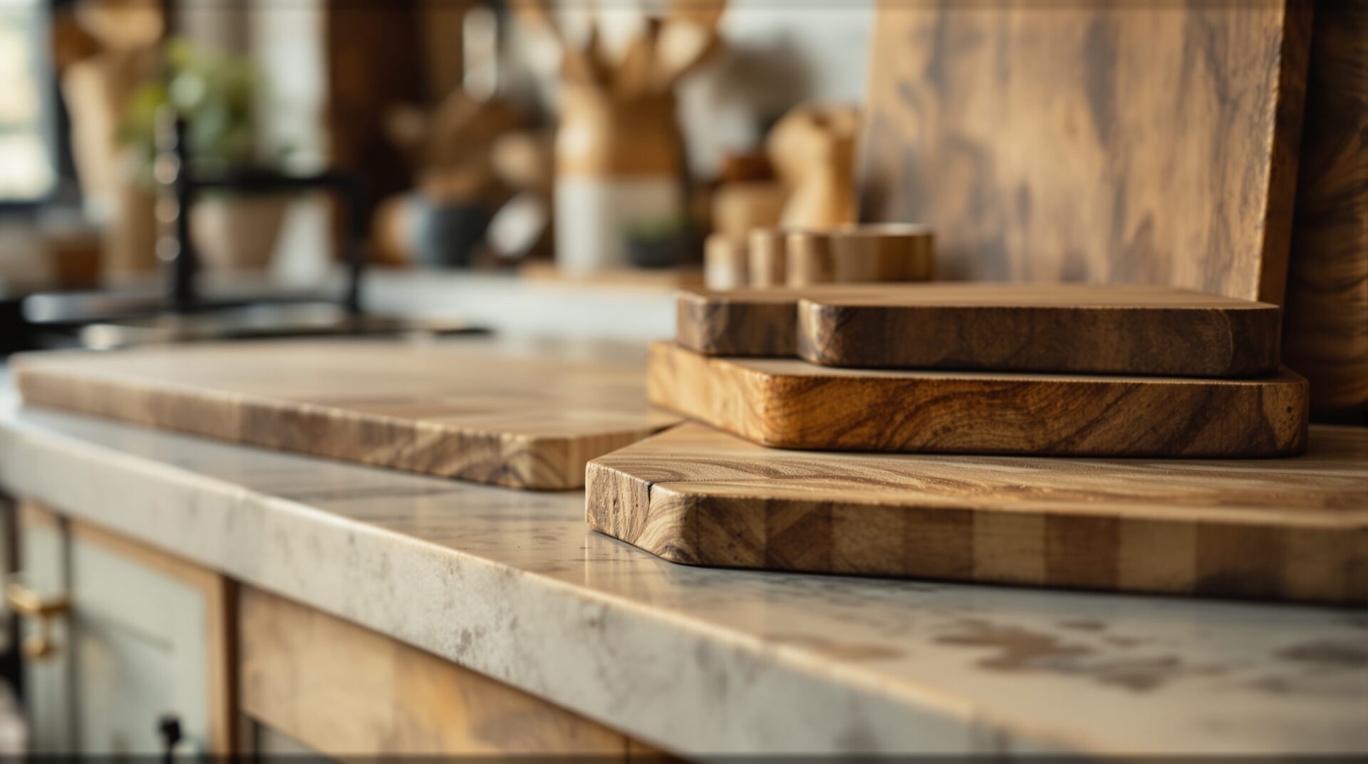 Les matériaux qui vieillissent bien en cuisine : pierre, bois et acier brut