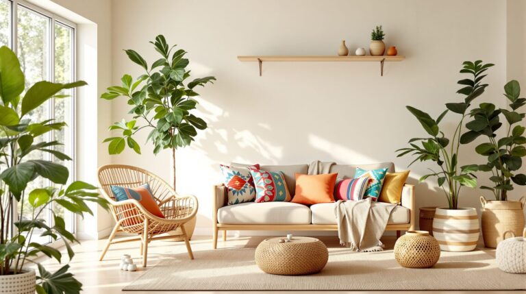 Inspirations pour un intérieur bohème : couleurs et matières naturelles