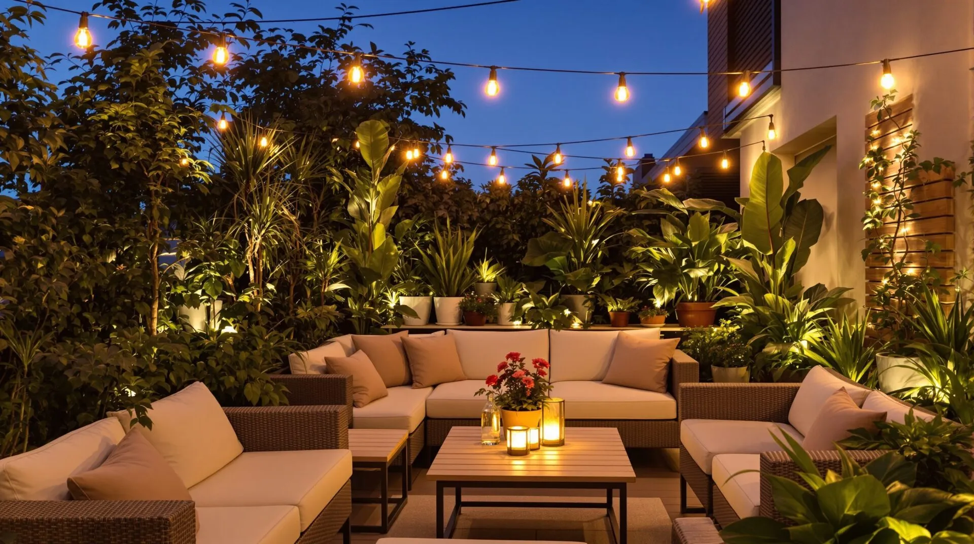 Terrasse, plantes et lumières : le trio parfait pour sublimer vos soirées en extérieur