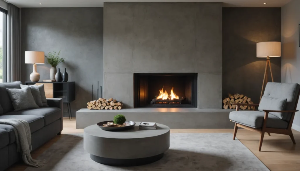 beton ciré sur cheminée