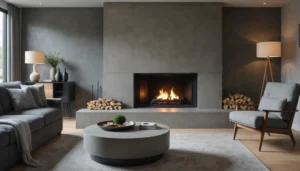 beton ciré sur cheminée
