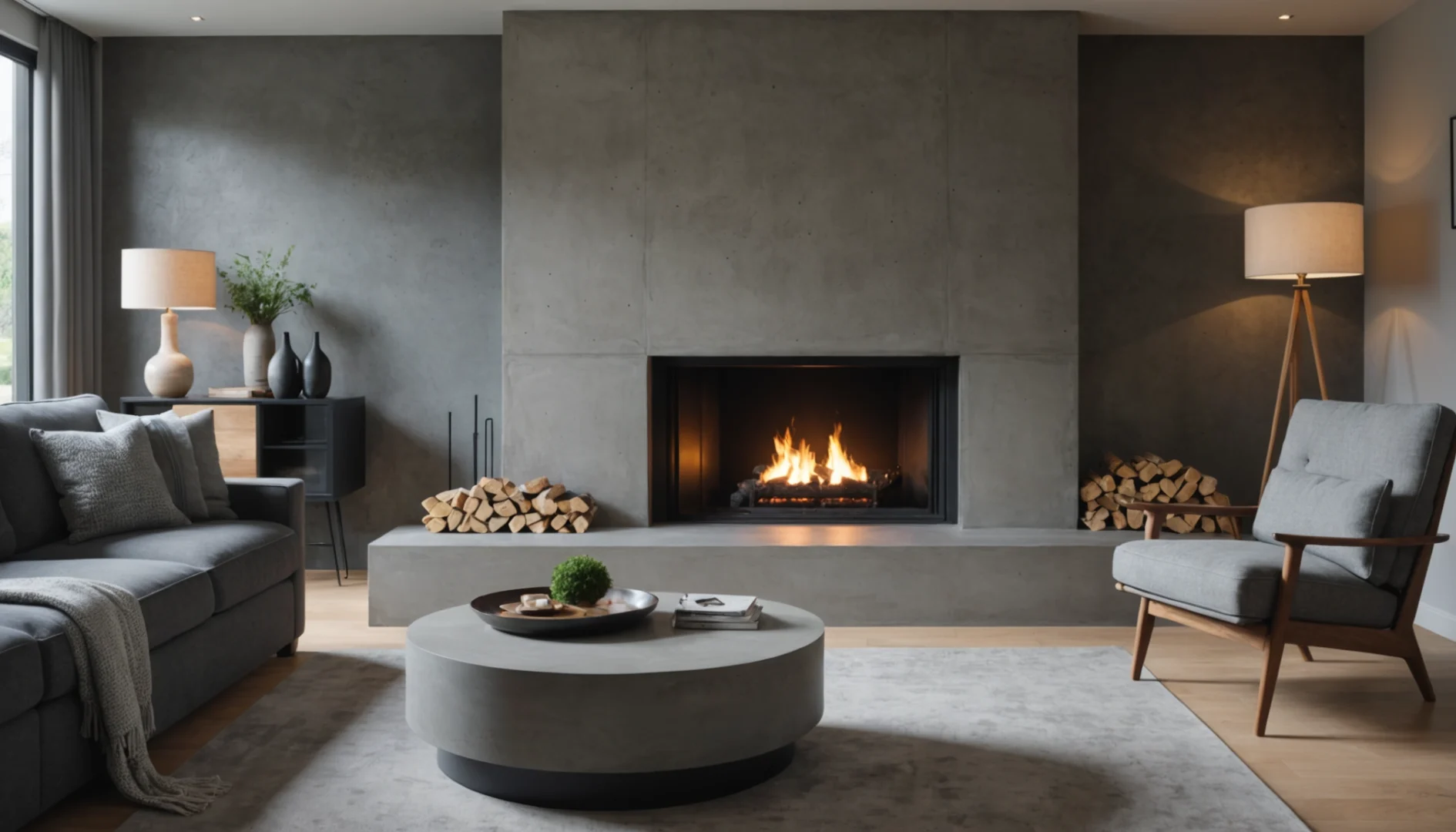 beton ciré sur cheminée