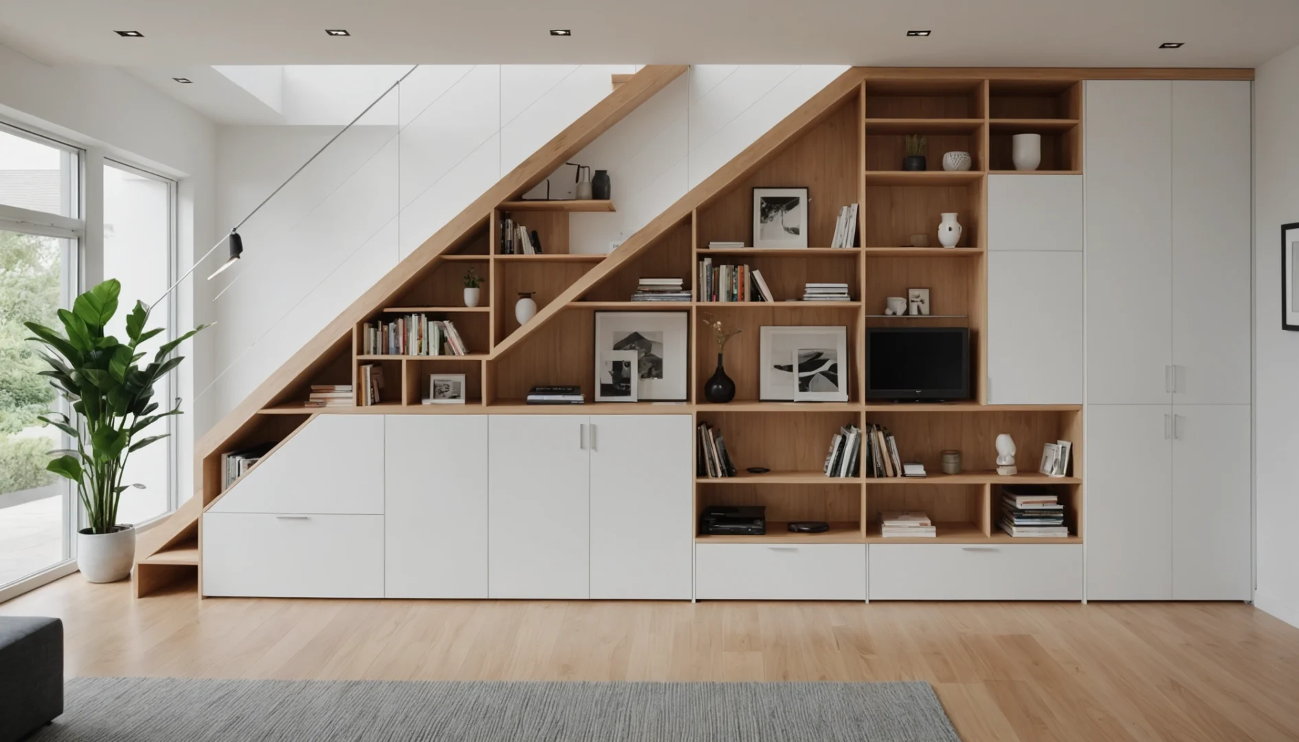 utiliser l’espace sous escalier