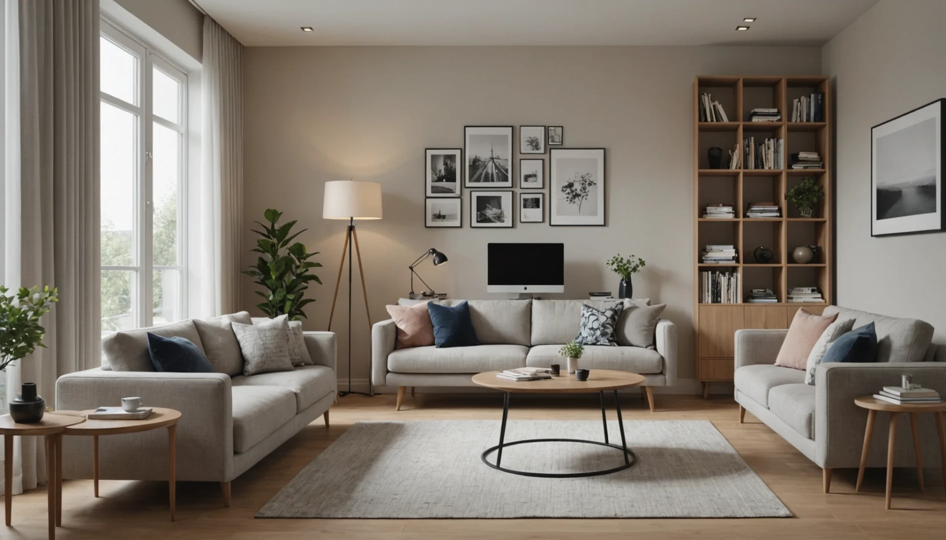 cacher un bureau d’ordinateur dans le salon
