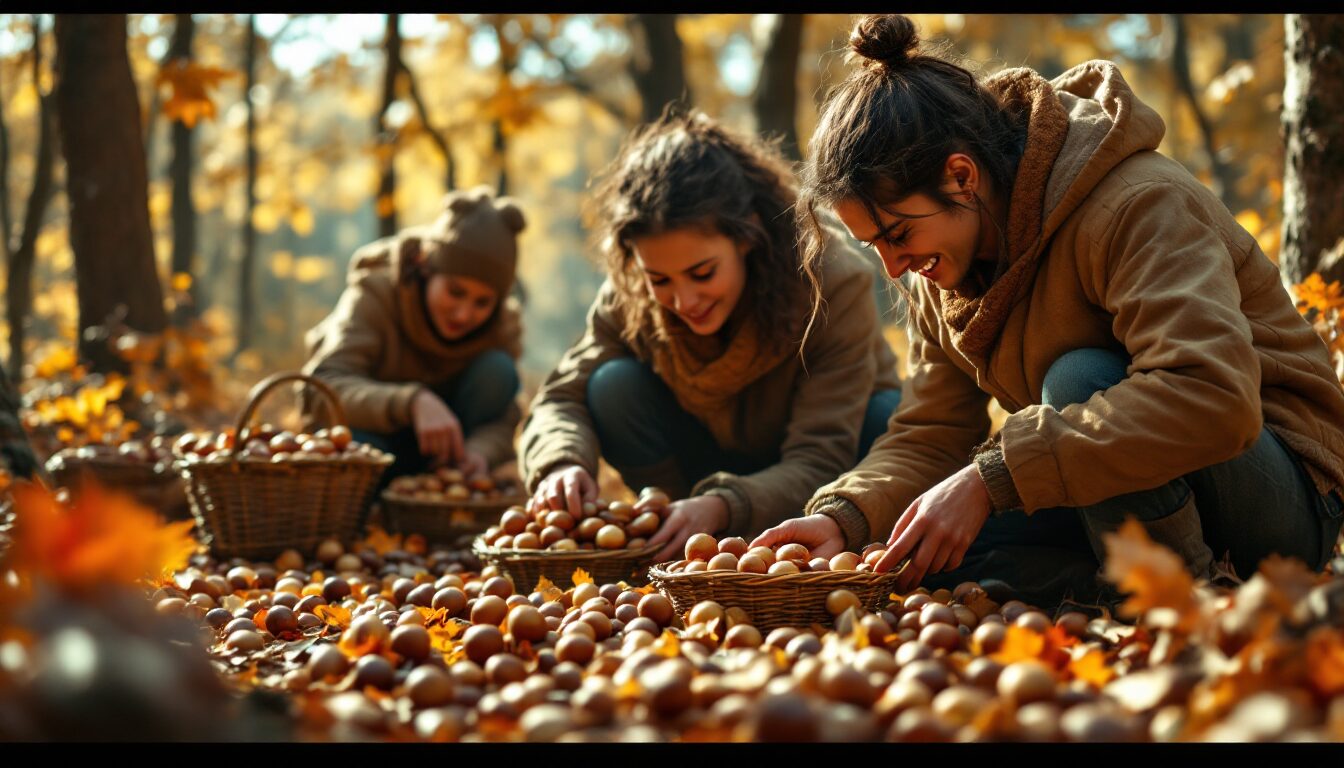 cueillir des chataignes