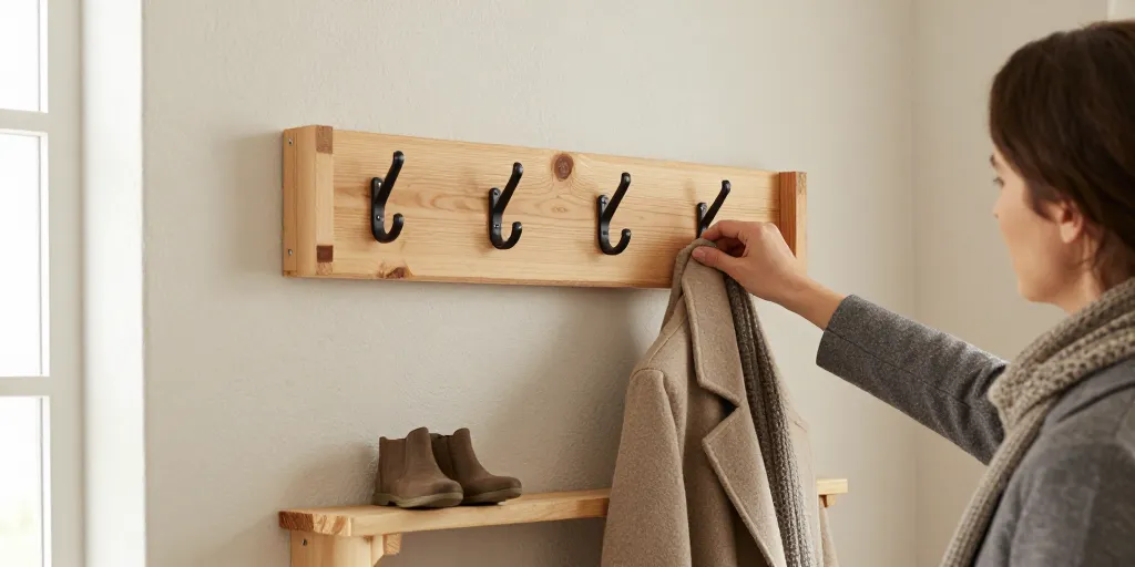 porte manteau mural diy