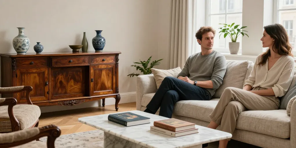 melange meuble ancien et moderne