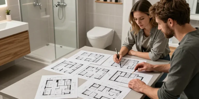 plan de salle de bain de 2m2