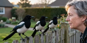 présage une pie dans le jardin