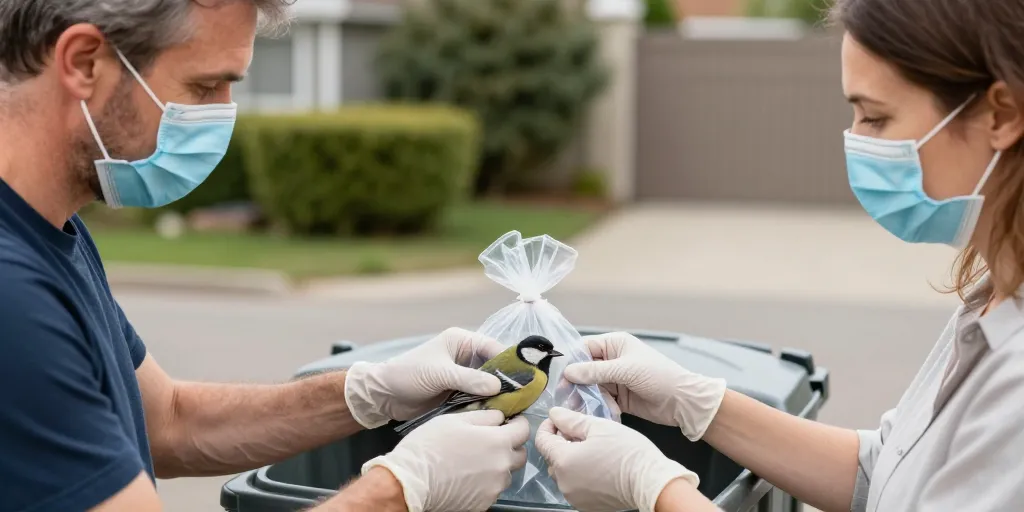 oiseau mort poubelle