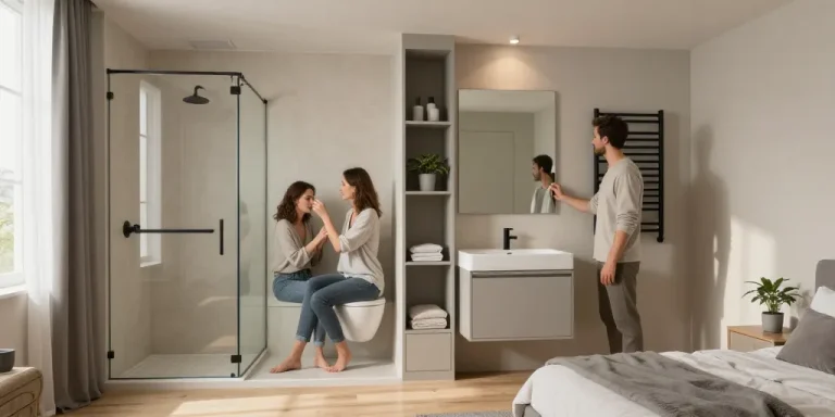 petite salle de bain dans chambre
