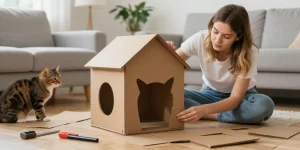 fabriquer maison pour chat en carton facile