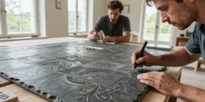 La seconde vie des tuiles en ardoise avec la gravure personnalisée