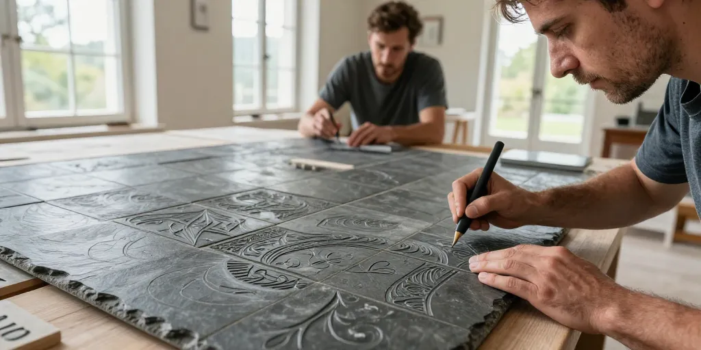 La seconde vie des tuiles en ardoise avec la gravure personnalisée