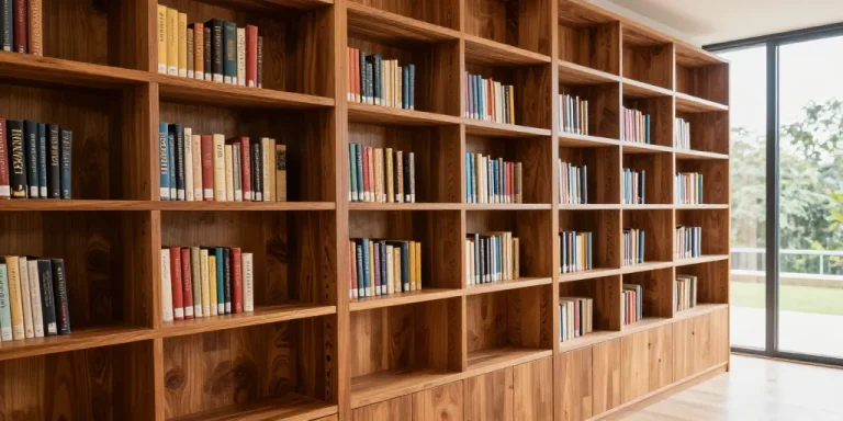 Le veinage du chêne massif et la solidité des bibliothèques sur mesure