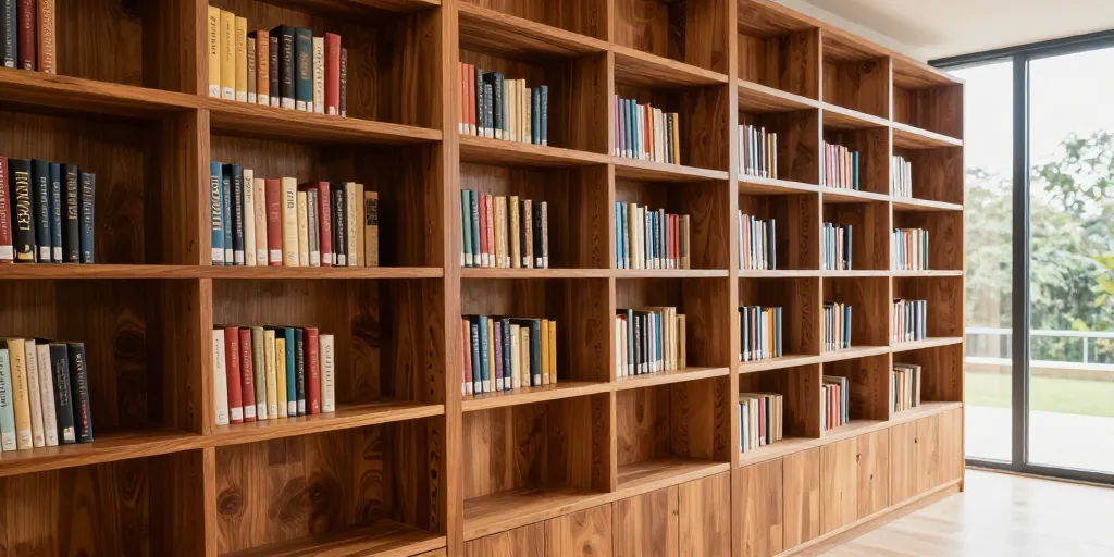 Le veinage du chêne massif et la solidité des bibliothèques sur mesure